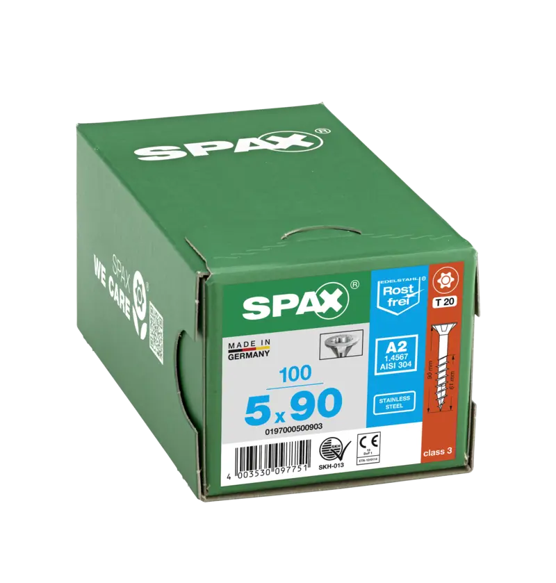 Spax Edelstahl Universalschraube Senkkopf Teilgewinde Edelstahl A2 T-STAR plus