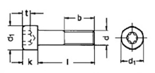 ISO 14579 Zylinderschraube Innensechsrund TX Titan Grade 5 - Teilgewinde