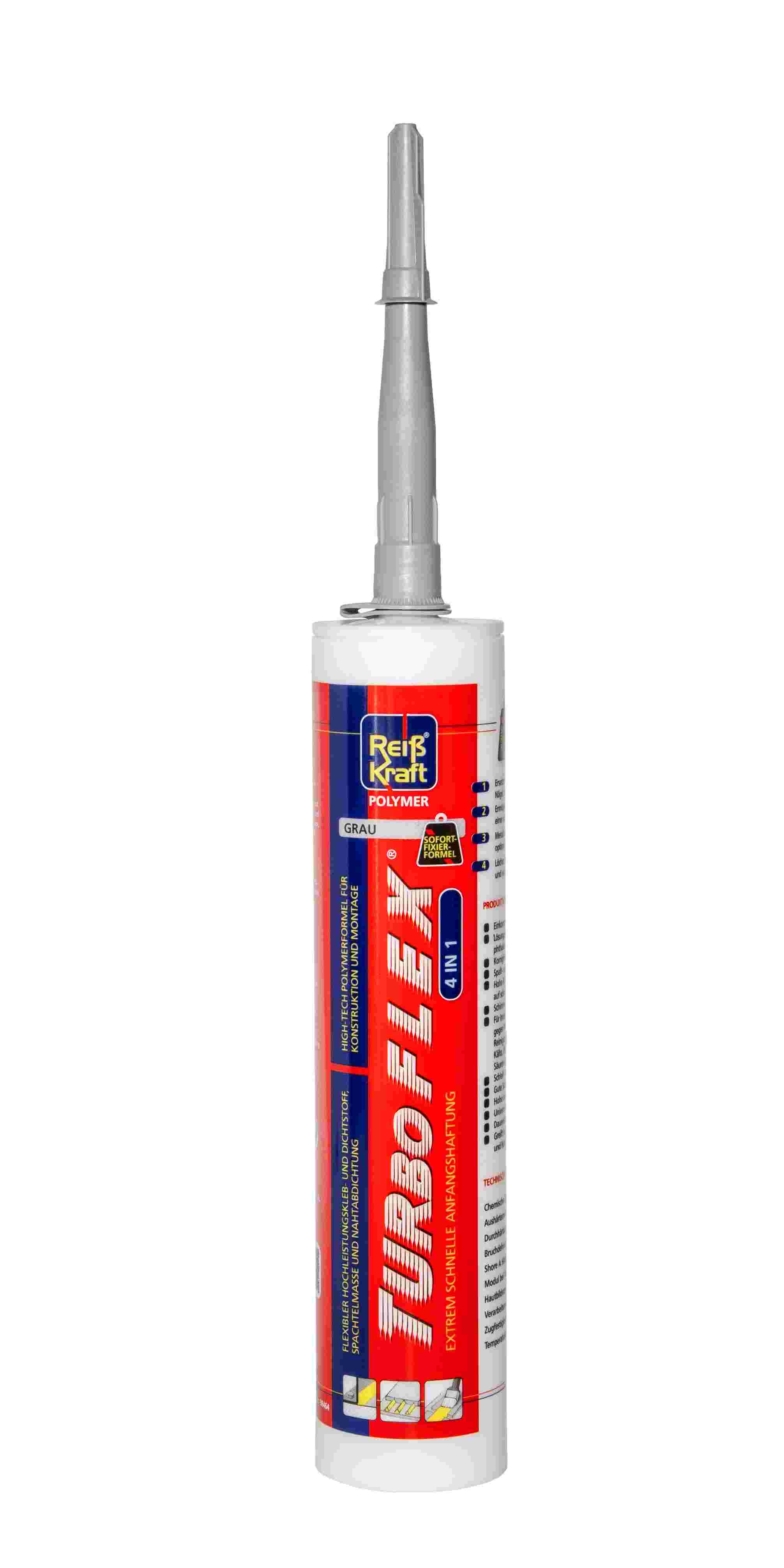 Reiß Kraft Turboflex SET - 1x Pistole & 1x Turboflex 4in1 Kleb und Dichtstoff - Grau - 290 ml