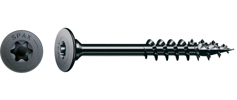 SPAX Universalschraube, Rückwandschraube, BLAX, Teilgewinde, T-Star plus, Flachrückwandkopf, schwarz