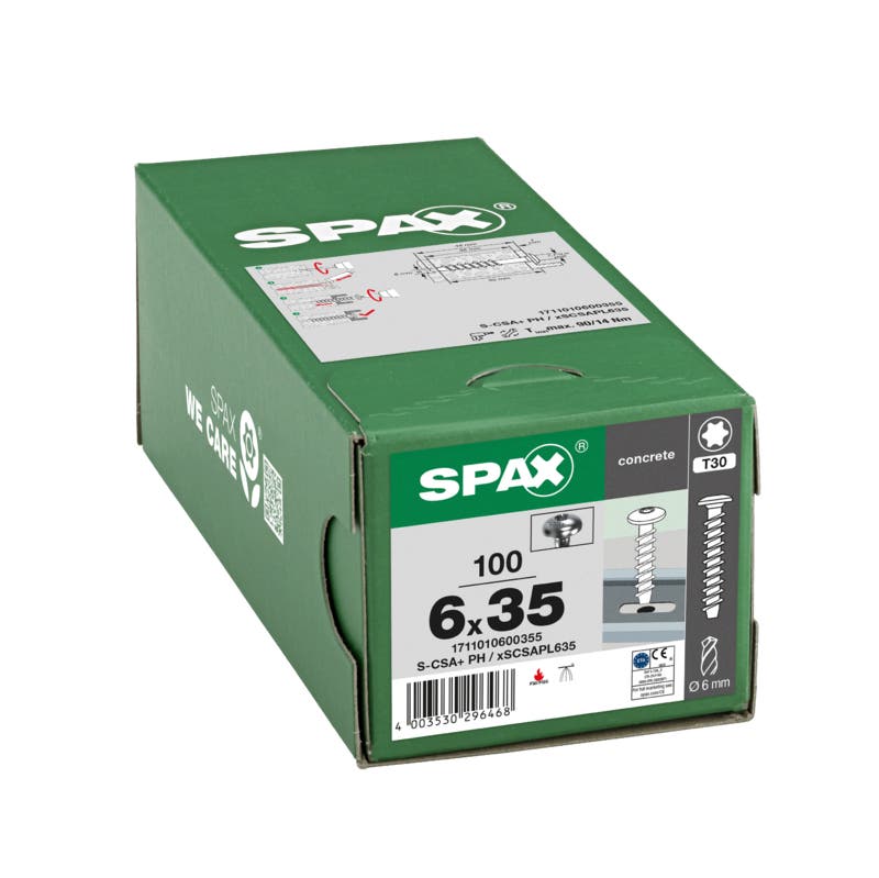 SPAX Betonschraube Panhead Stahl, galvanisch verzinkt