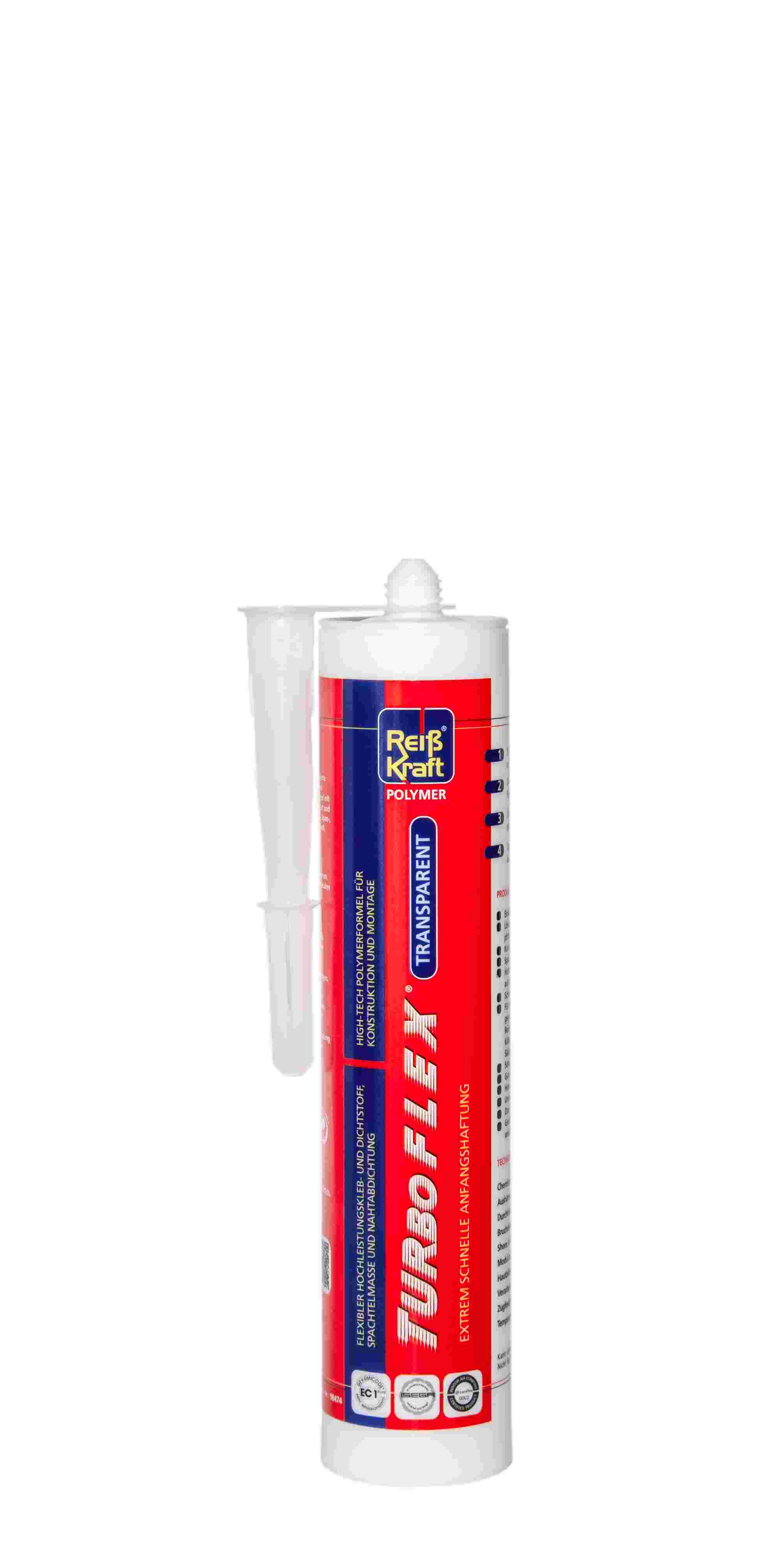 Reiß Kraft Turboflex SET - 1x Pistole & 1x Turboflex 4in1 Kleb und Dichtstoff - Transparent - 290 ml