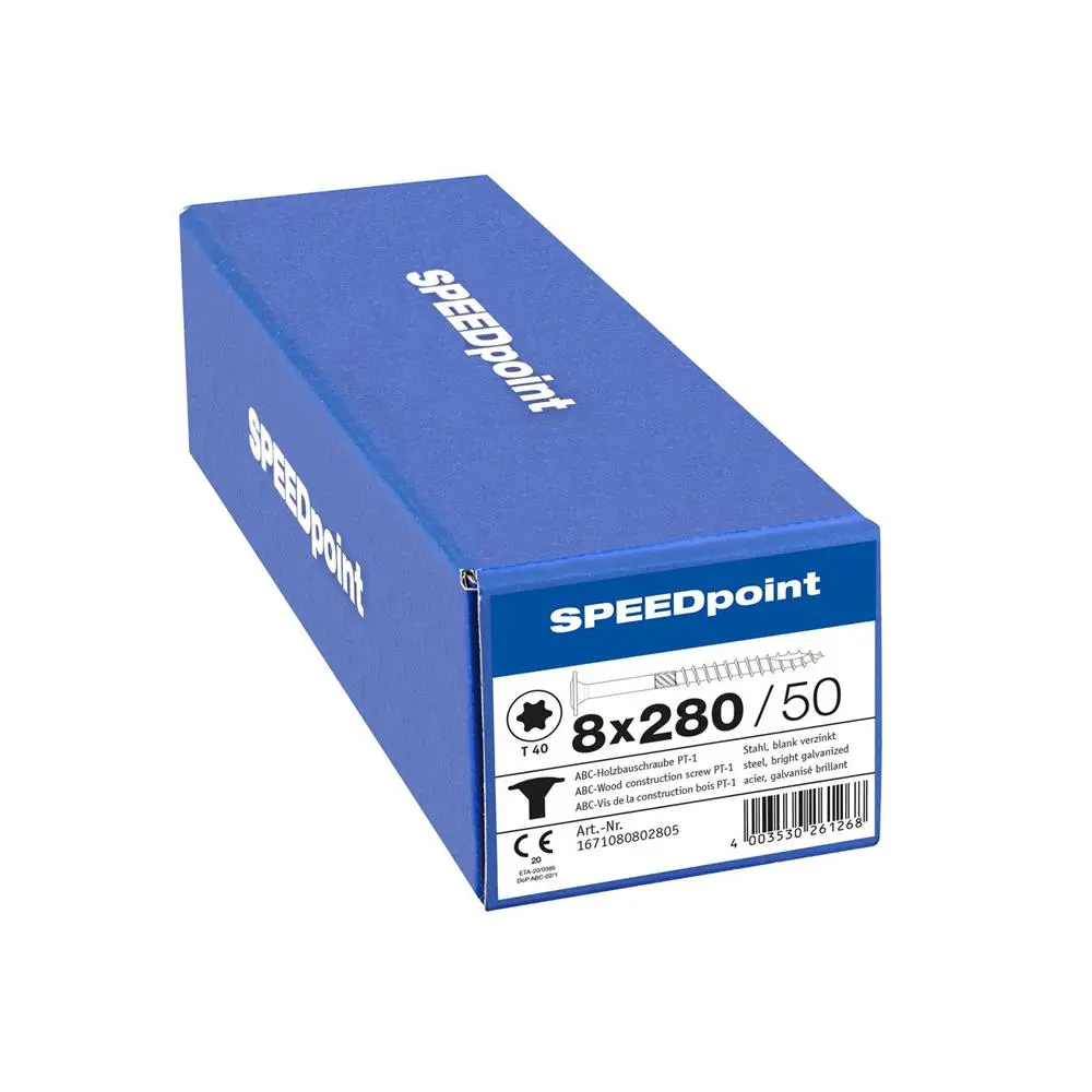 ABC SPEEDpoint Holzbauschraube PT-1, Tellerkopf, 8 x 280 mm T-STAR ...