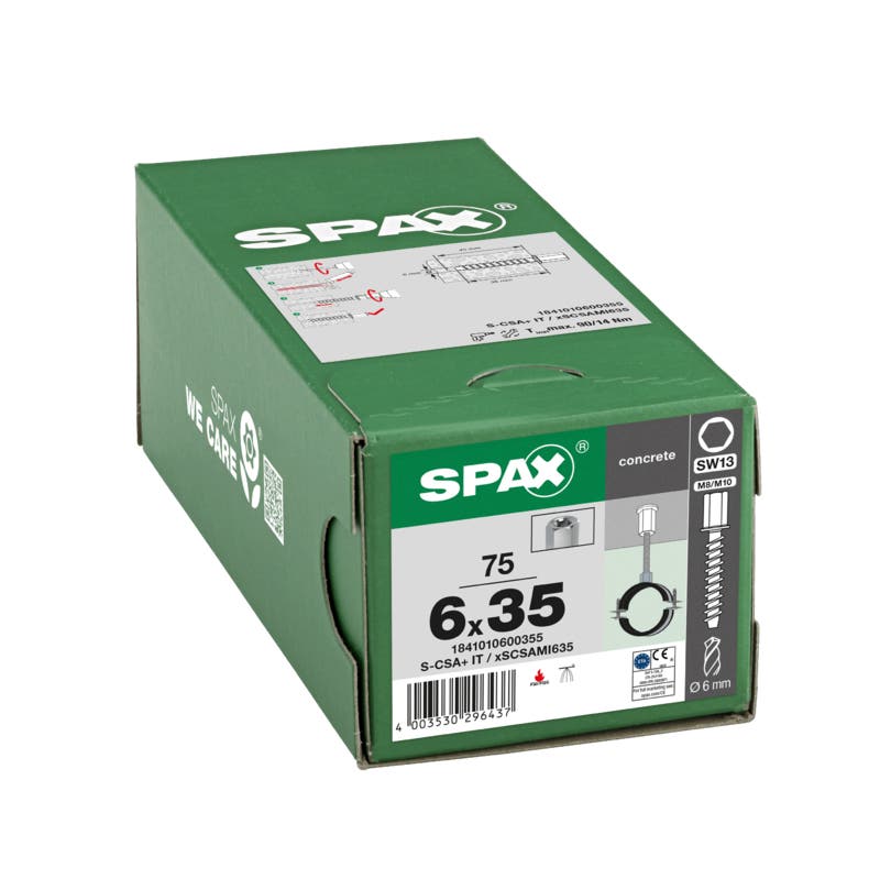 SPAX Betonschraube Innengewinde Stahl, galvanisch verzinkt