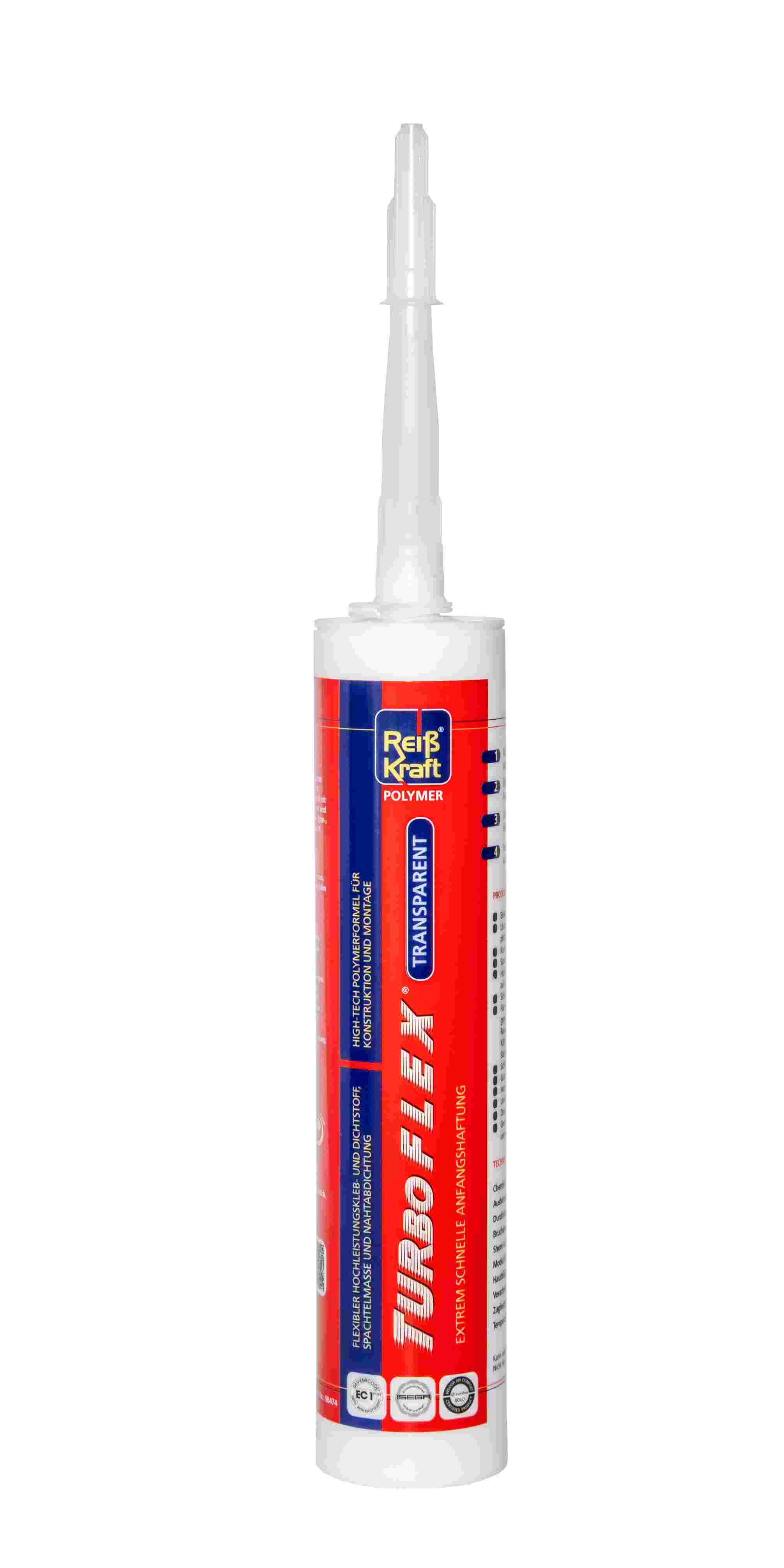 Reiß Kraft Turboflex SET - 1x Pistole & 1x Turboflex 4in1 Kleb und Dichtstoff - Transparent - 290 ml