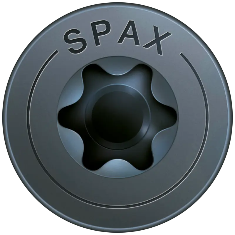SPAX Universalschraube, Rückwandschraube, BLAX, Teilgewinde, T-Star plus, Flachrückwandkopf, schwarz