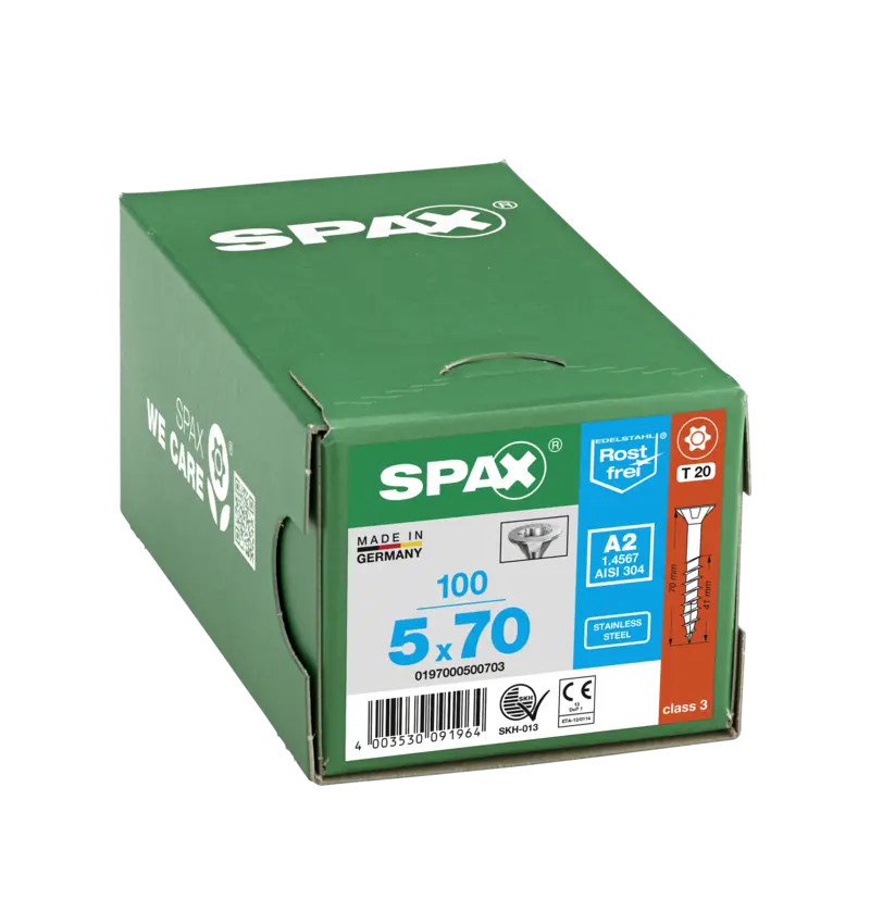 Spax Edelstahl Universalschraube Senkkopf Teilgewinde Edelstahl A2 T-STAR plus