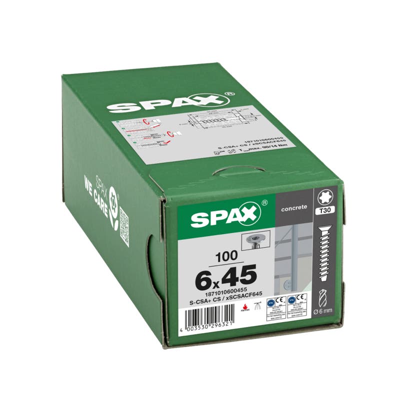 SPAX Betonschraube Senkkopf Stahl, galvanisch verzinkt