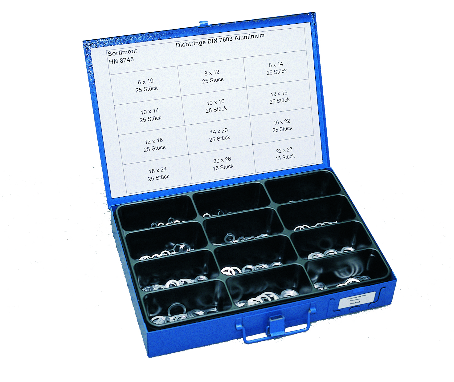 Fuchs+Sanders HN 8745 Sortiment Dichtringe DIN 7603 A Aluminium im Koffer