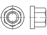 DIN 6331 Sechskantmuttern mit Bund, Höhe 1,5 d, Edelstahl A4 M8 - 10 Stück