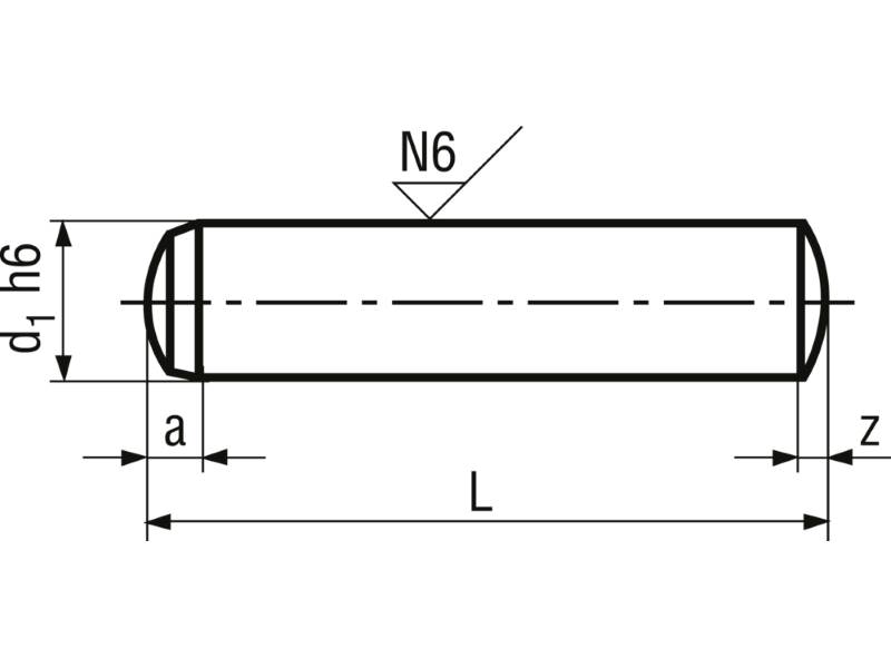 5 Zylinderstifte DIN 6325/ISO 8734 Edelstahl C1 Ø6mm 10 bis 45mm Länge-gehärtet